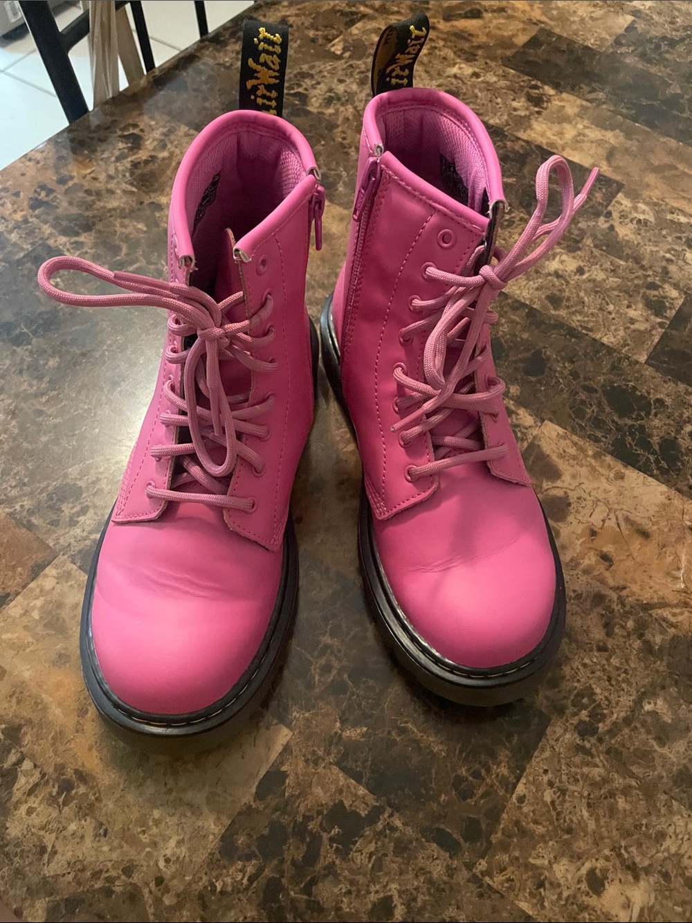 Dr. Martens size 4 Pink Lace-Up Combat Boots